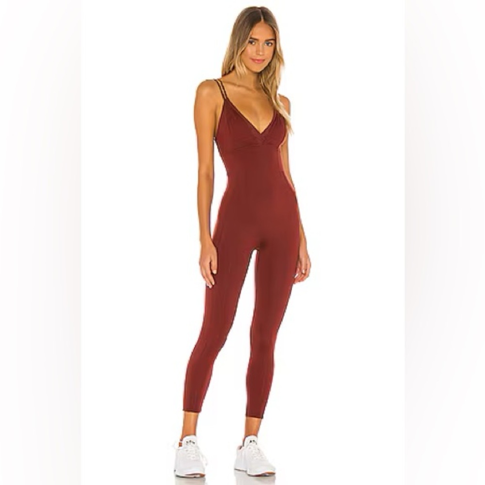 Free People FP Movement Take Me Away Onesie Spiced Mahogany